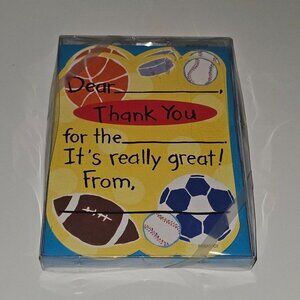 Roobee 8-pack Sports Thank You Cards Fill In Name Pre-K Kinder Birthday Party